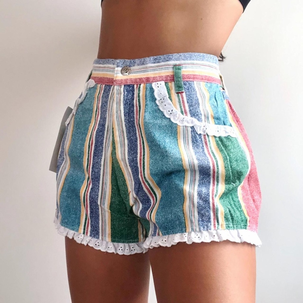 Camptown‎ Club Vintage Deadstock Denim Striped Shorts